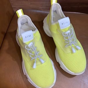 Steve Madden neon green and white sneakers